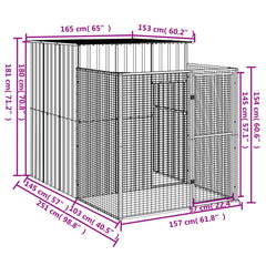 Cușcă câine cu țarc antracit 165x251x181 cm oțel galvanizat