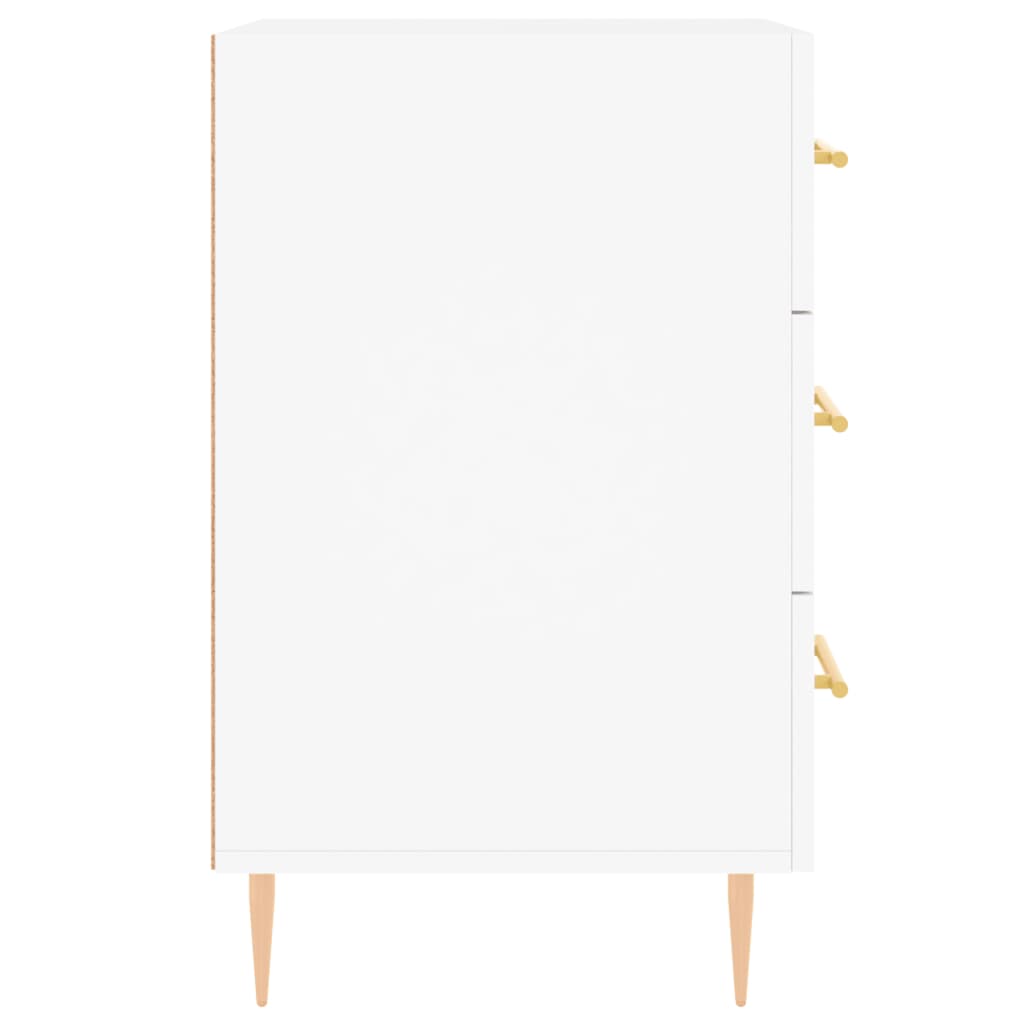 Noptieră, alb, 40x40x66 cm, lemn compozit