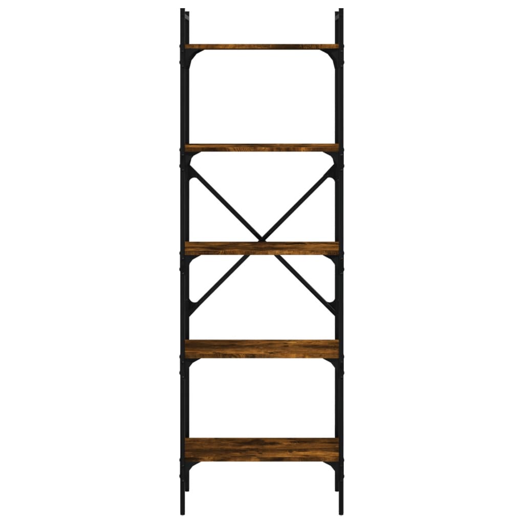 Bibliotecă cu 5 niveluri, stejar fumuriu, 56x31,5x174 cm, lemn
