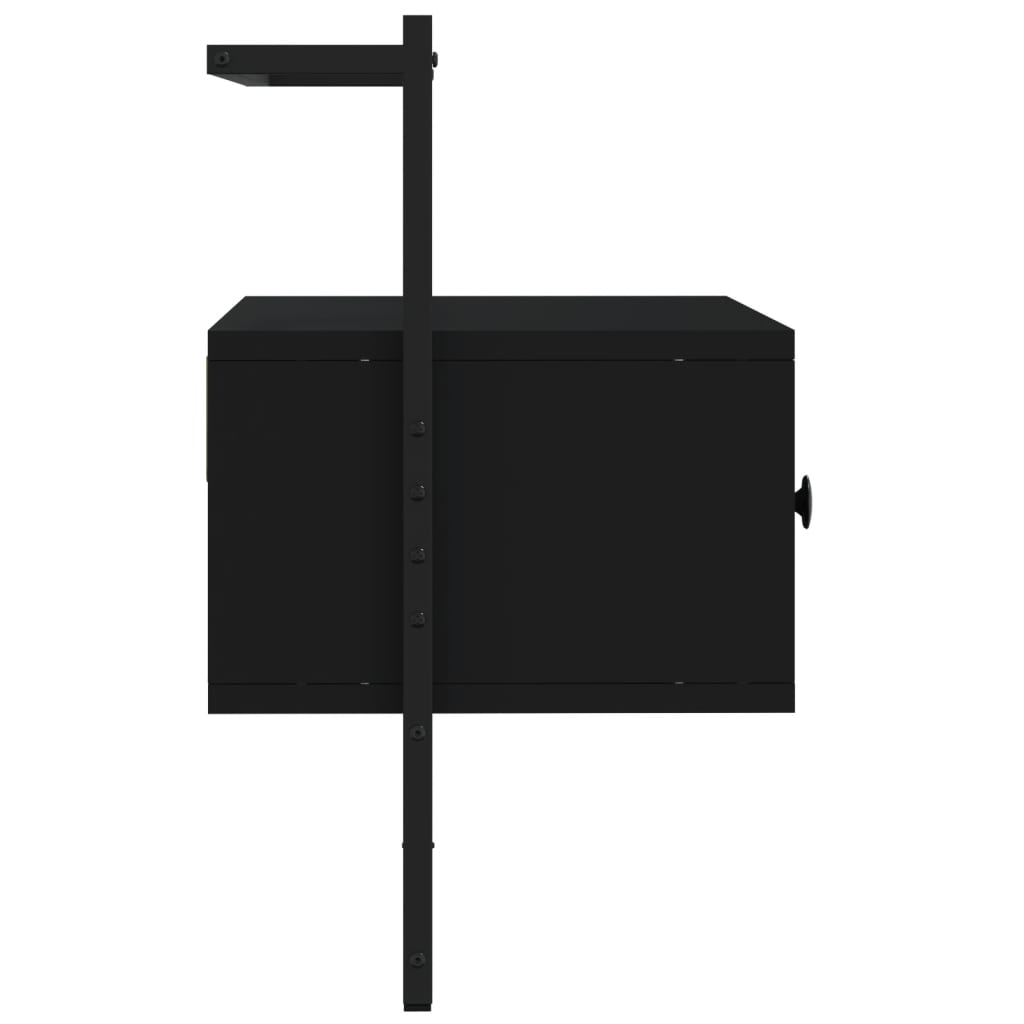 Dulap TV montat pe perete, negru, 60,5x30x51 cm, lemn prelucrat
