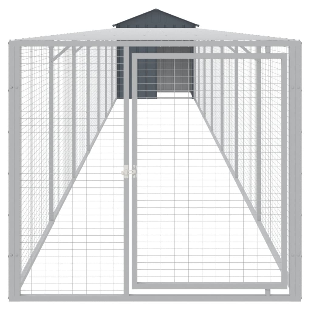 Coteț de pui cu incintă antracit 117x813x123 cm oțel galvanizat