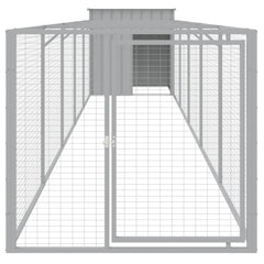 Cușcă de câine & țarc gri deschis 110x609x110cm oțel galvanizat