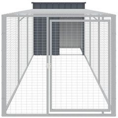 Coteț de pui cu incintă antracit 110x405x110 cm oțel galvanizat