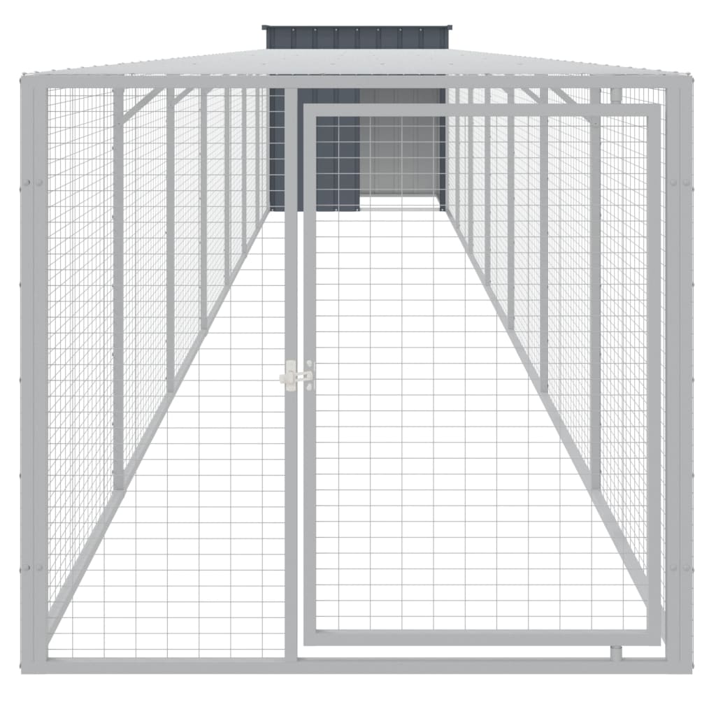 Coteț de pui cu incintă antracit 110x813x110 cm oțel galvanizat