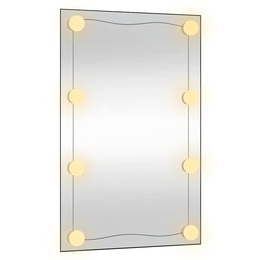 Oglindă de perete cu lumini LED 50x80 cm sticlă dreptunghiular