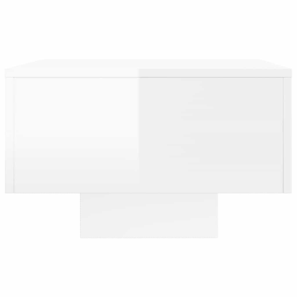 Măsuță de cafea, alb extralucios, 100x49,5x31cm, lemn prelucrat