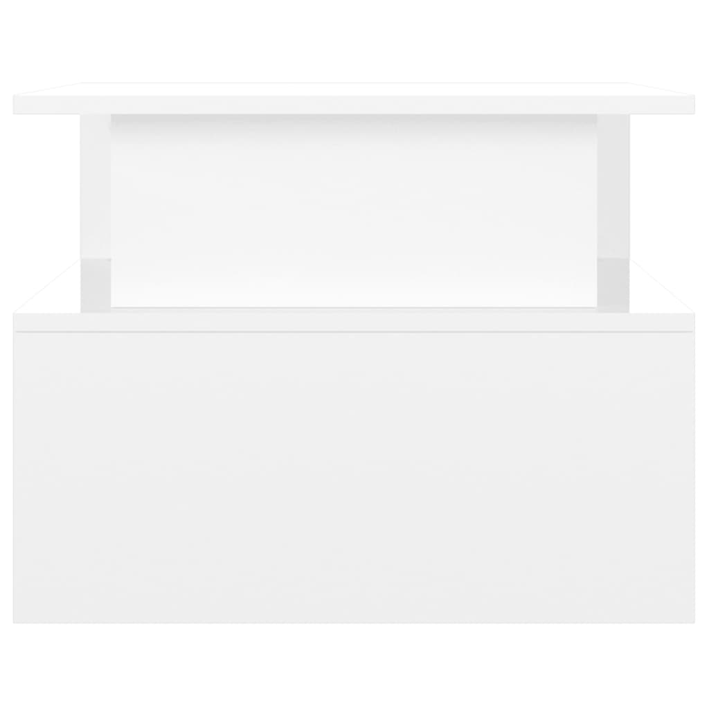 Măsuță de cafea, alb extralucios, 90x55x42,5 cm, lemn compozit