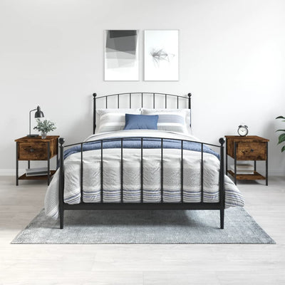 Noptiere, 2 buc., stejar fumuriu, 34x35,5x45 cm, lemn compozit