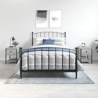 Noptiere, 2 buc., gri sonoma, 34x35,5x45 cm, lemn compozit