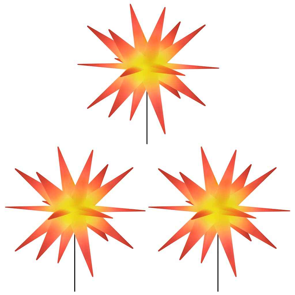 Lumini de Crăciun cu LED/țăruș, 3 buc., roșu, 57 cm, pliabil