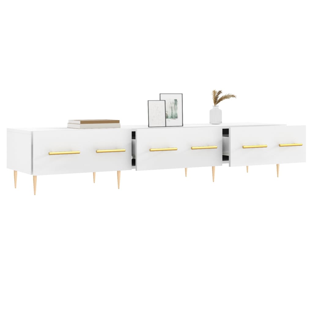 Comodă TV, alb, 150x36x30 cm, lemn prelucrat