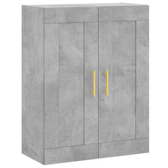 Dulap pe perete, gri beton, 69,5x34x90 cm, lemn prelucrat