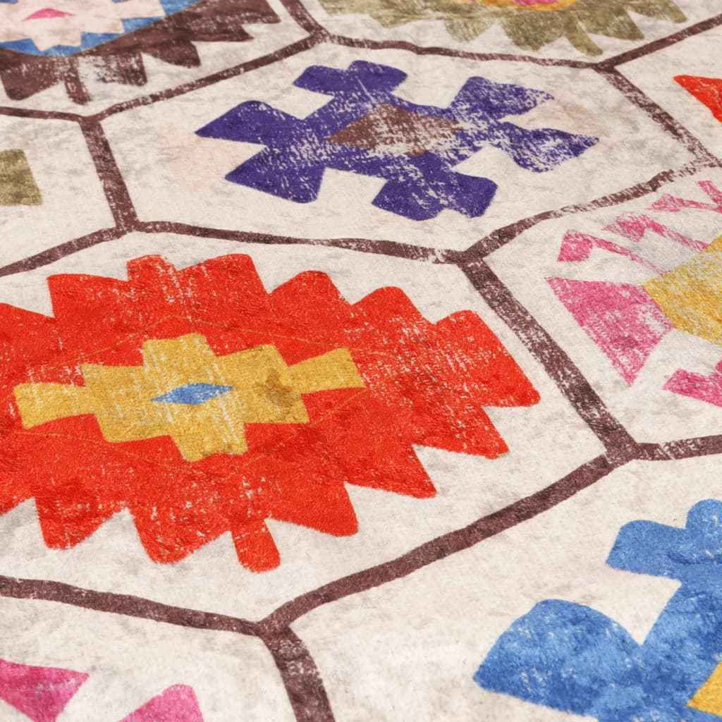 Covor lavabil, multicolor, 190x300 cm, anti-alunecare