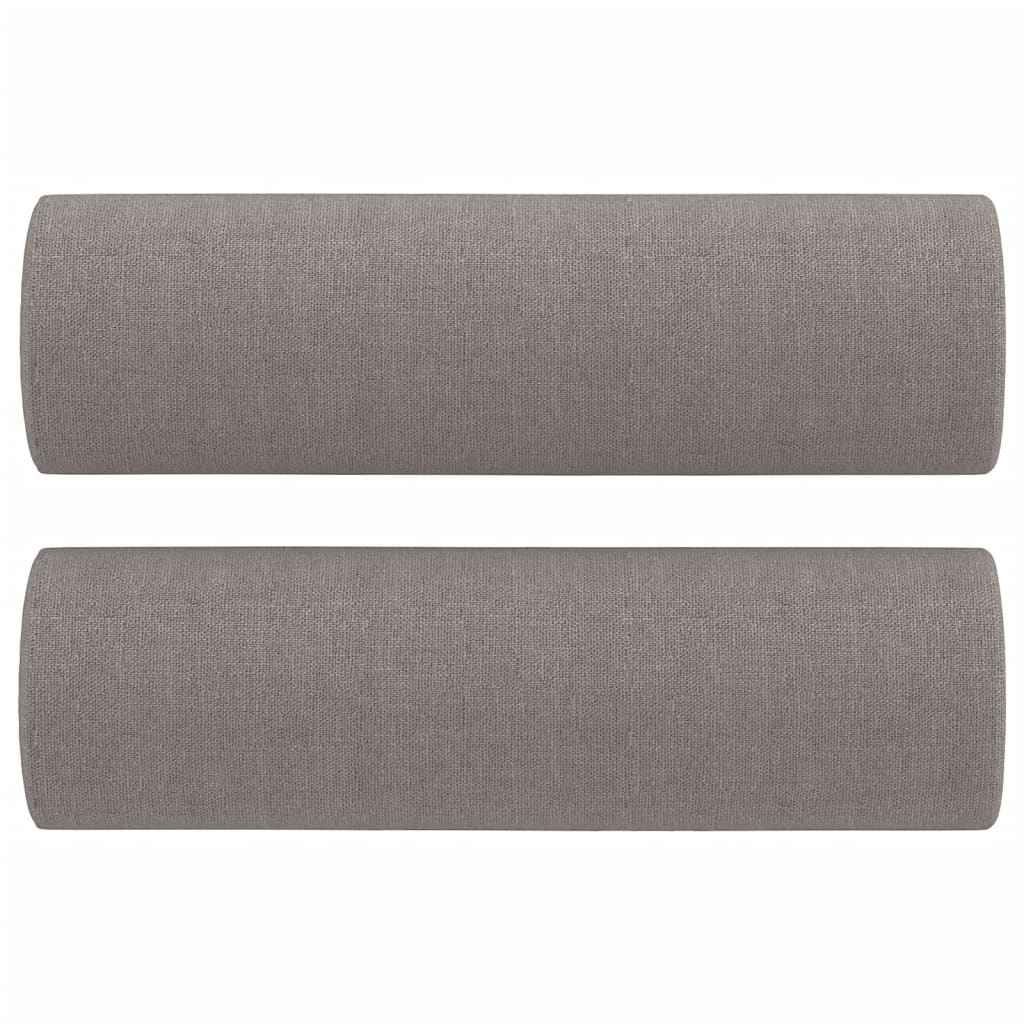 Canapea cu 3 locuri cu pernuțe, gri taupe, 180 cm, textil