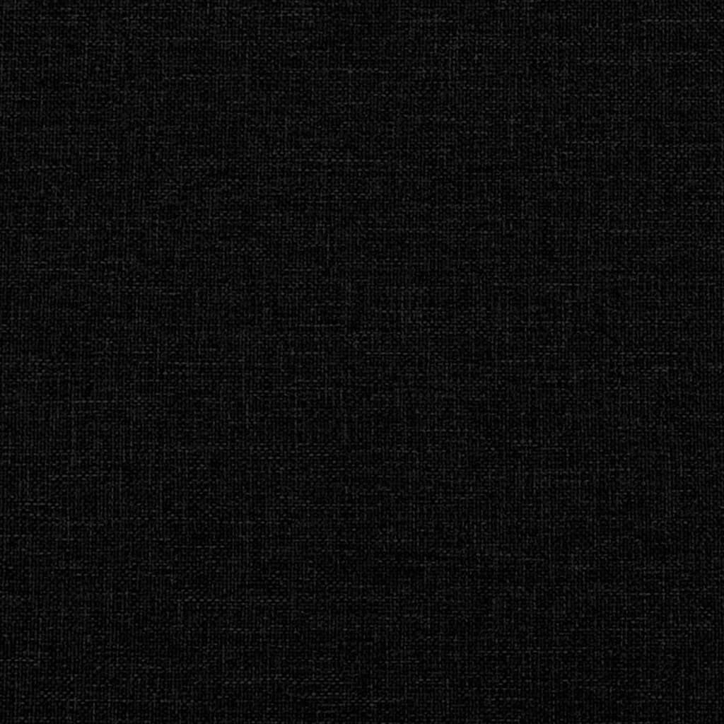 Canapea cu 3 locuri cu taburet, negru, 180 cm, material textil