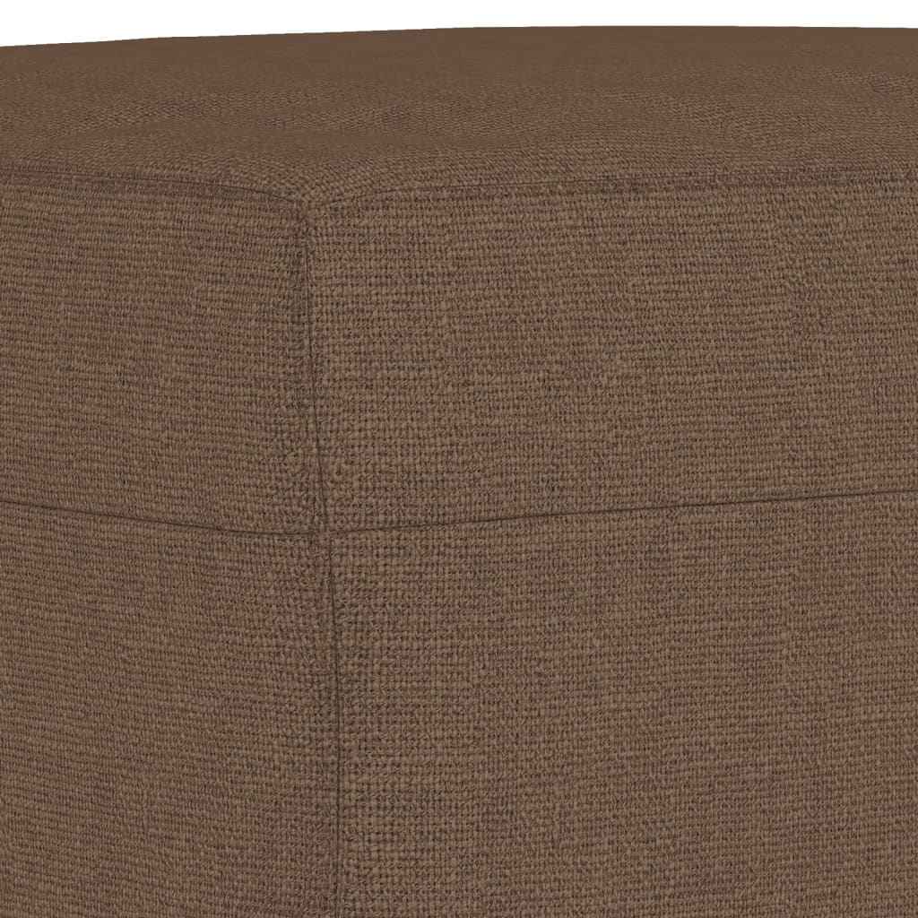 Set de canapele cu perne, 3 piese, maro, textil