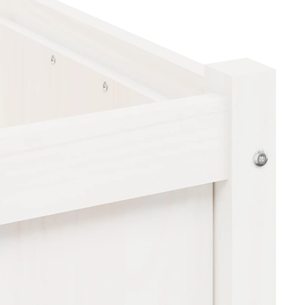 Jardiniere de grădină, 50x50x50 cm, alb lemn masiv de pin