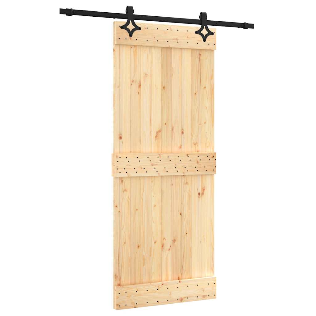 Ușă glisantă cu set de feronerie 85x210 cm, lemn masiv de pin