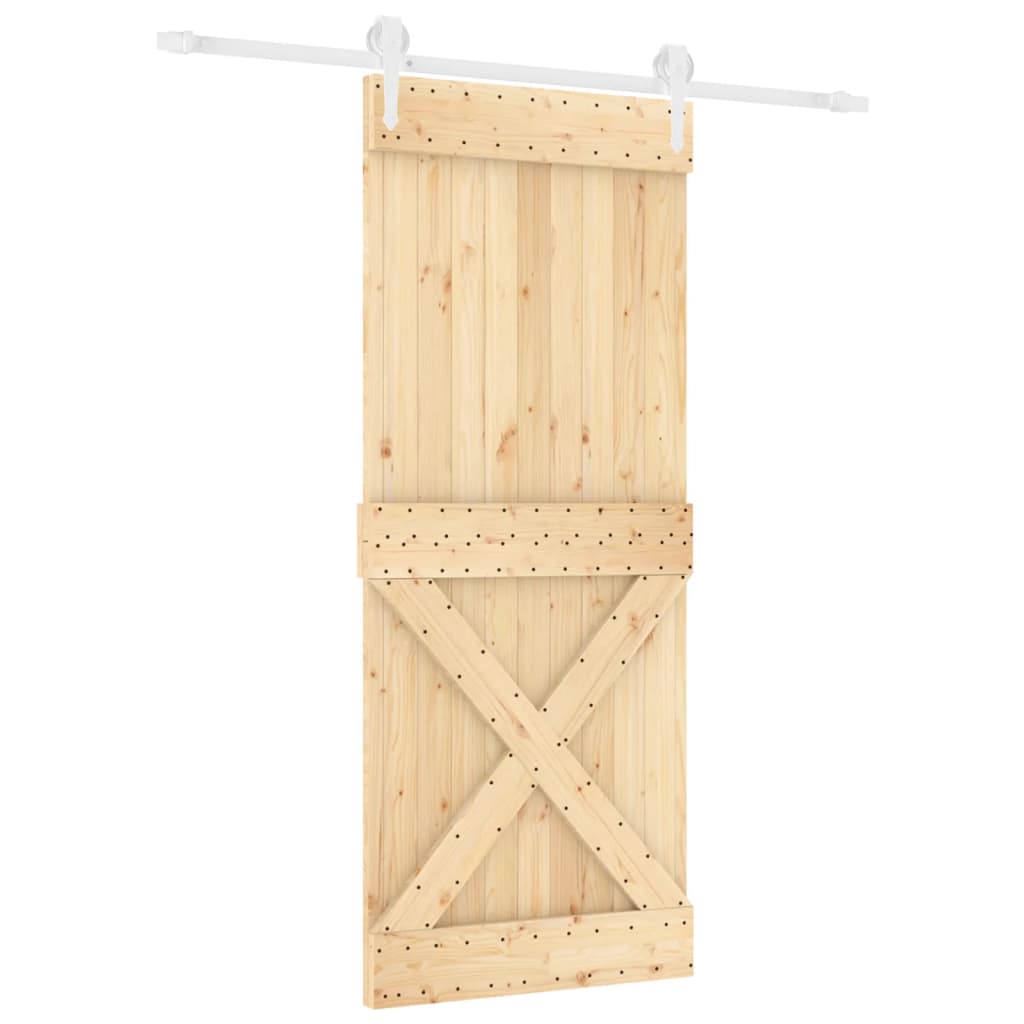 Ușă glisantă cu set de feronerie 85x210 cm, lemn masiv de pin