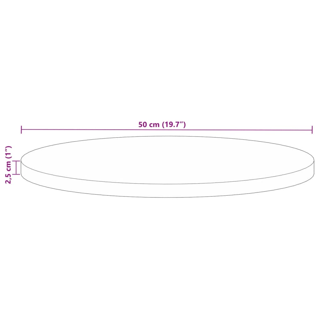 Blat de masă rotund, Ø 50x2,5 cm, lemn masiv reciclat