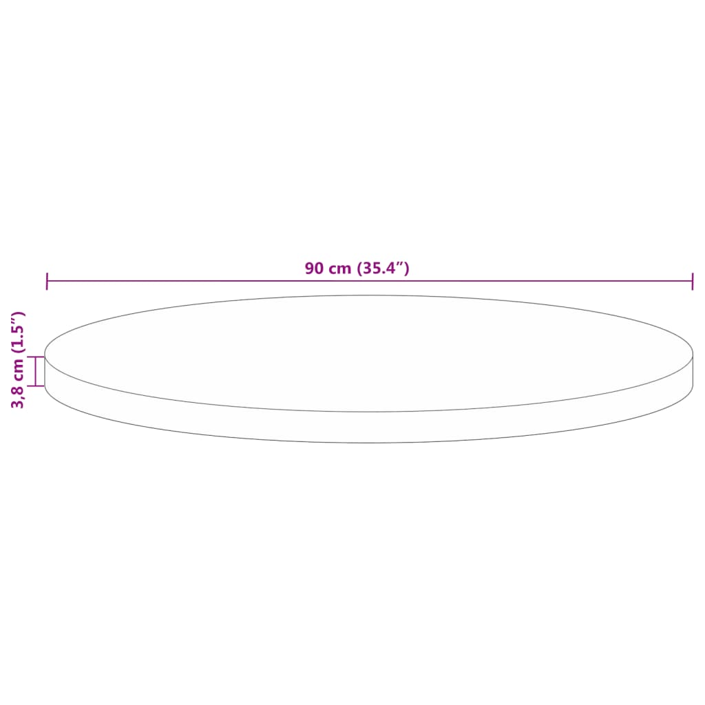 Blat de masă rotund, Ø 90x3,8 cm, lemn masiv reciclat