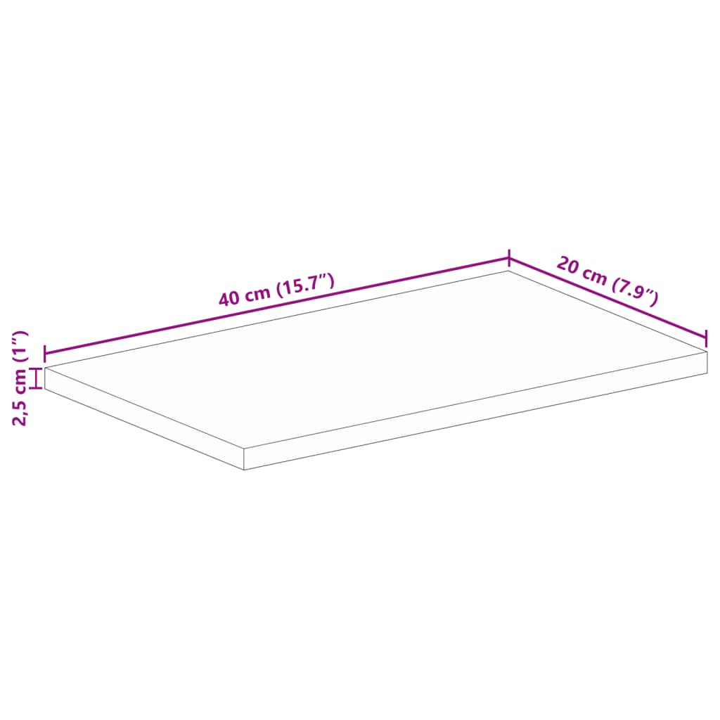 Blat de masă, 40x20x2,5 cm, dreptunghiular lemn masiv de acacia