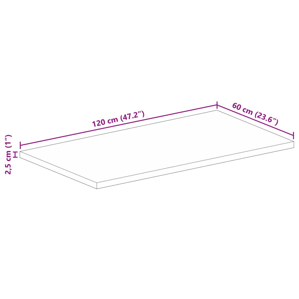 Blat de masă 120x60x2,5 cm dreptunghiular lemn masiv reciclat