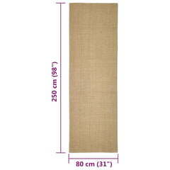 Covor din sisal pentru ansamblu de zgâriat, 80x250 cm