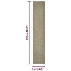 Covor din sisal pentru stâlp de zgâriat, gri taupe, 66x350 cm