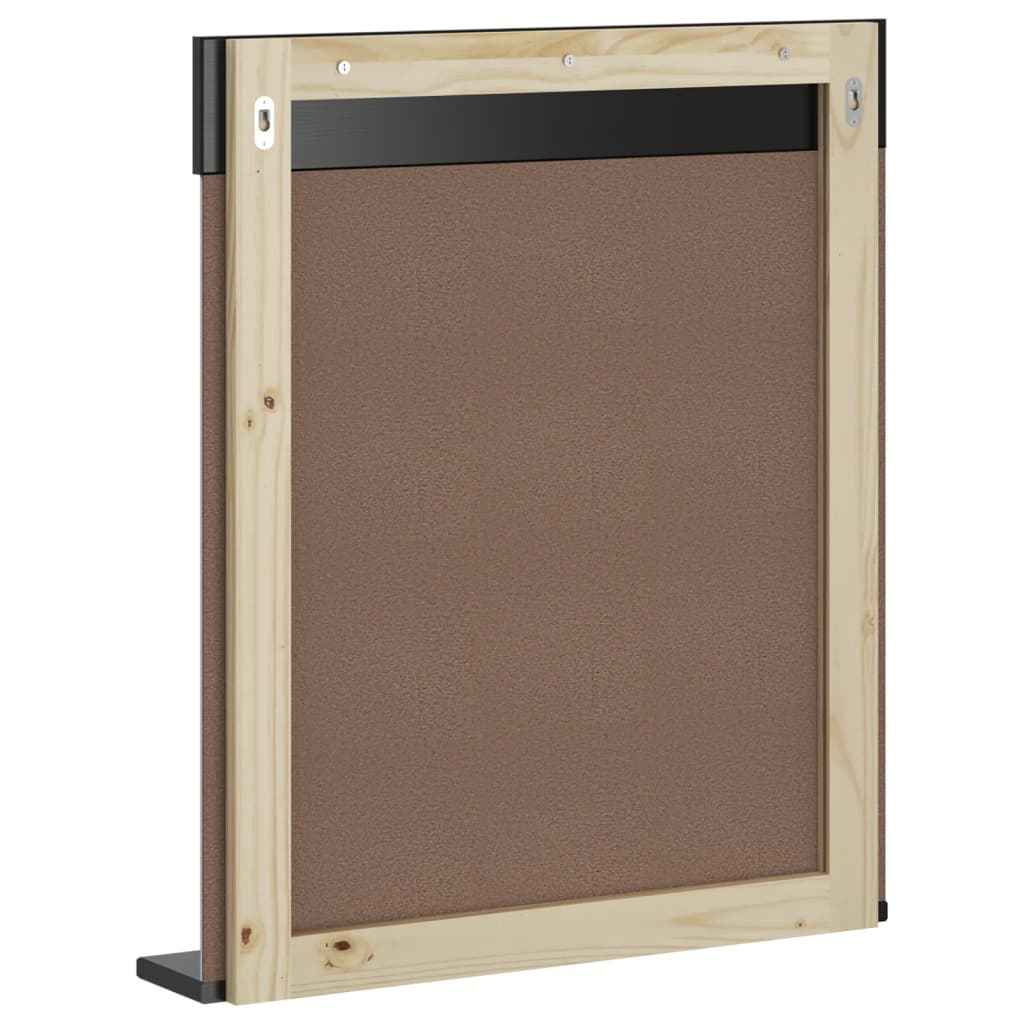 Oglindă de baie cu raft „BERG” negru, 60x12x70 cm, lemn masiv