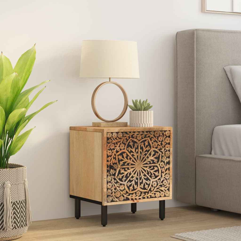 Noptieră, 40x33x46 cm, lemn masiv de mango