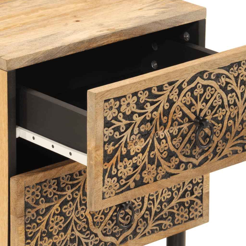 Noptiere, 2 buc., 40x33x46 cm, lemn masiv de acacia