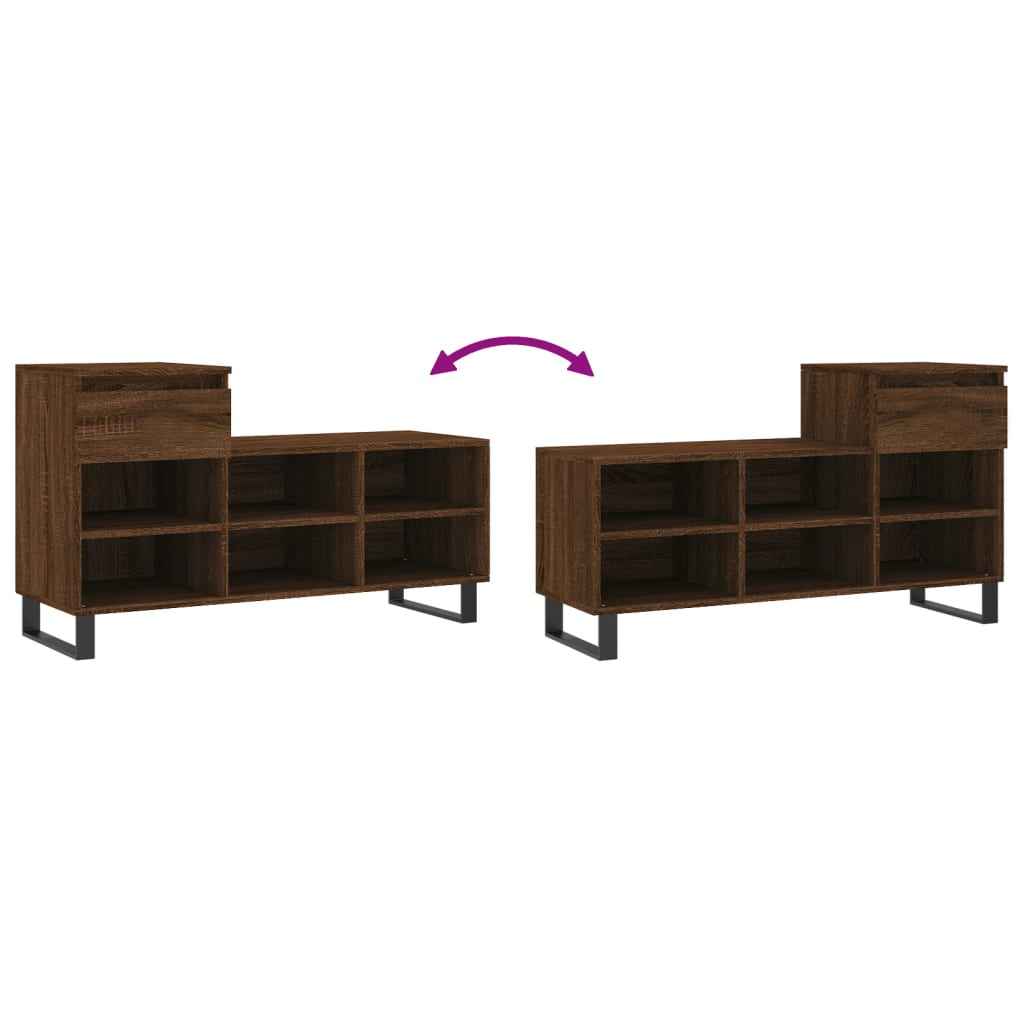 Pantofar, stejar maro, 102x36x60 cm, lemn prelucrat