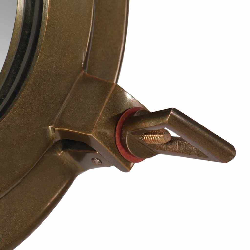 Oglindă hublou de perete Ø30 cm aluminiu și sticlă