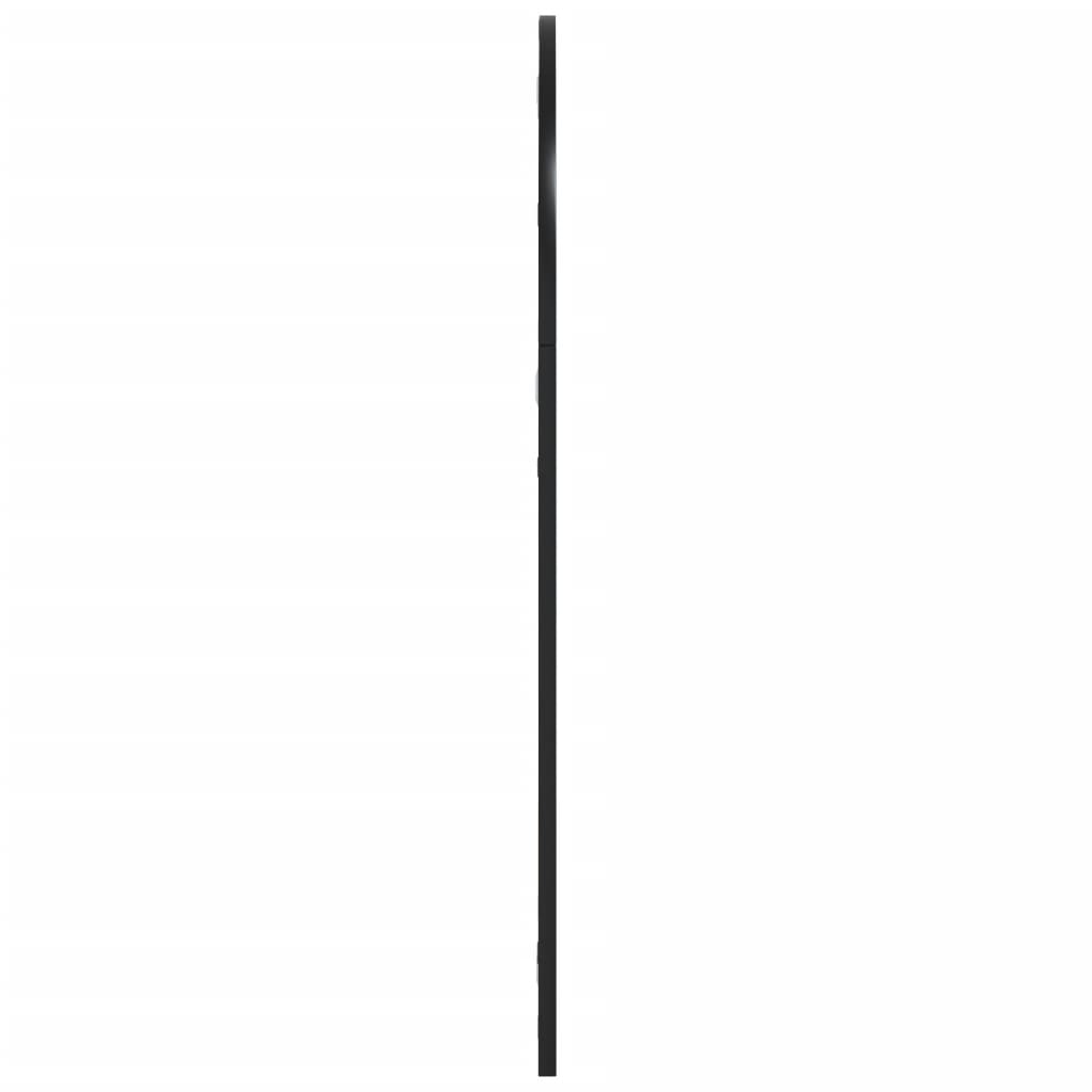Oglindă de perete, negru, 60x90 cm, arcuită, fier