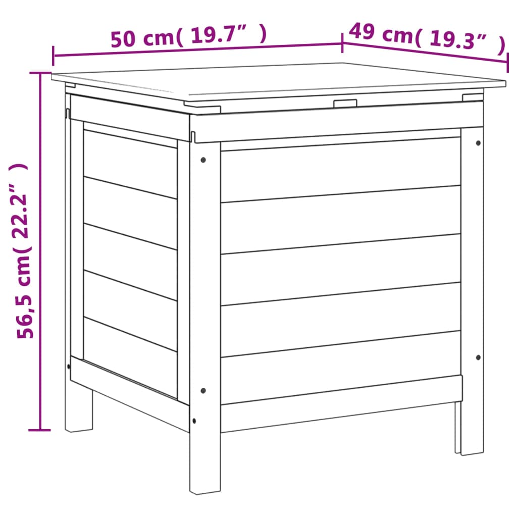 Ladă depozitare de grădină 50x49x56,5 cm lemn masiv de brad