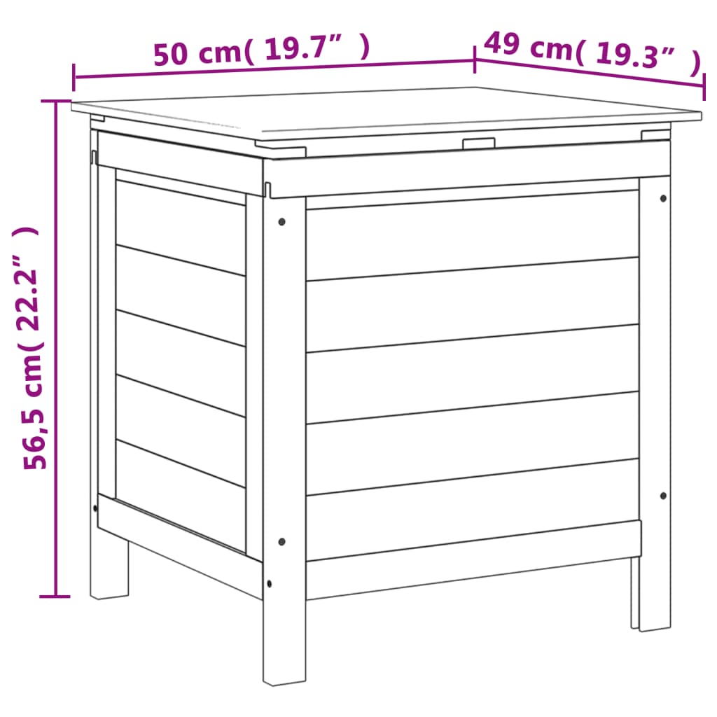 Ladă depozitare grădină maro 50x49x56,5 cm lemn masiv brad