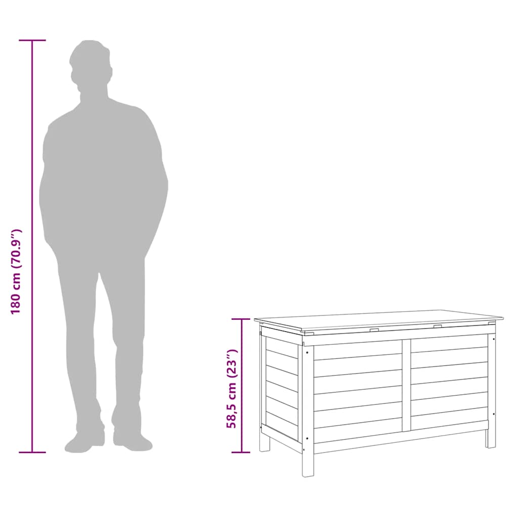 Ladă depozitare de grădină alb 99x49,5x58,5 cm lemn masiv brad