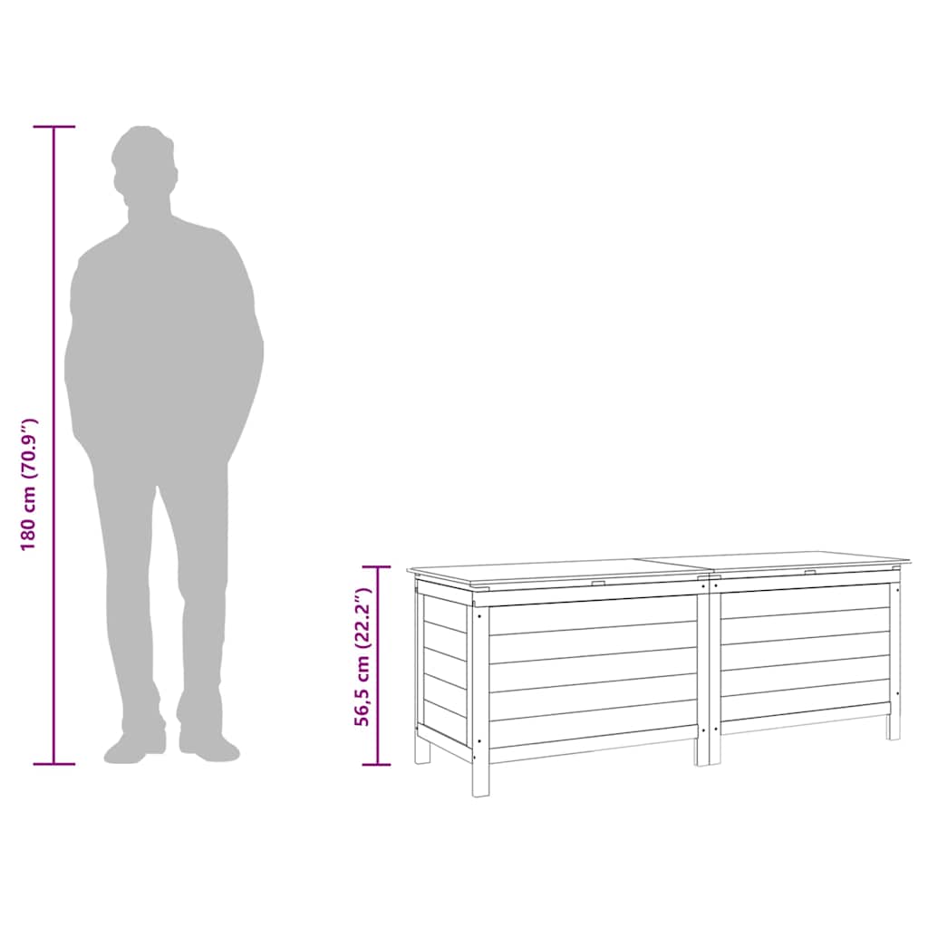 Ladă depozitare de grădină 150x50x56,5 cm lemn masiv de brad
