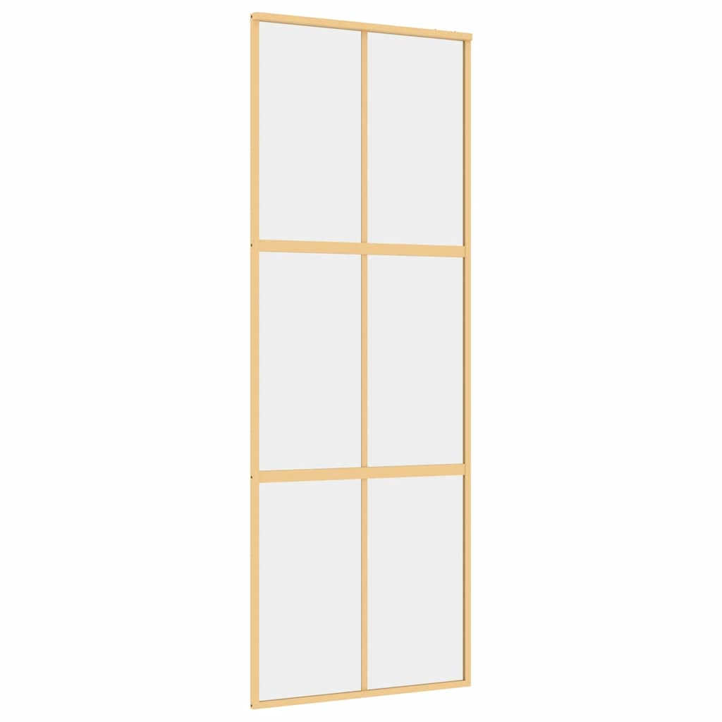 Ușă glisantă auriu 76x205 cm sticlă ESG transparentă/aluminiu