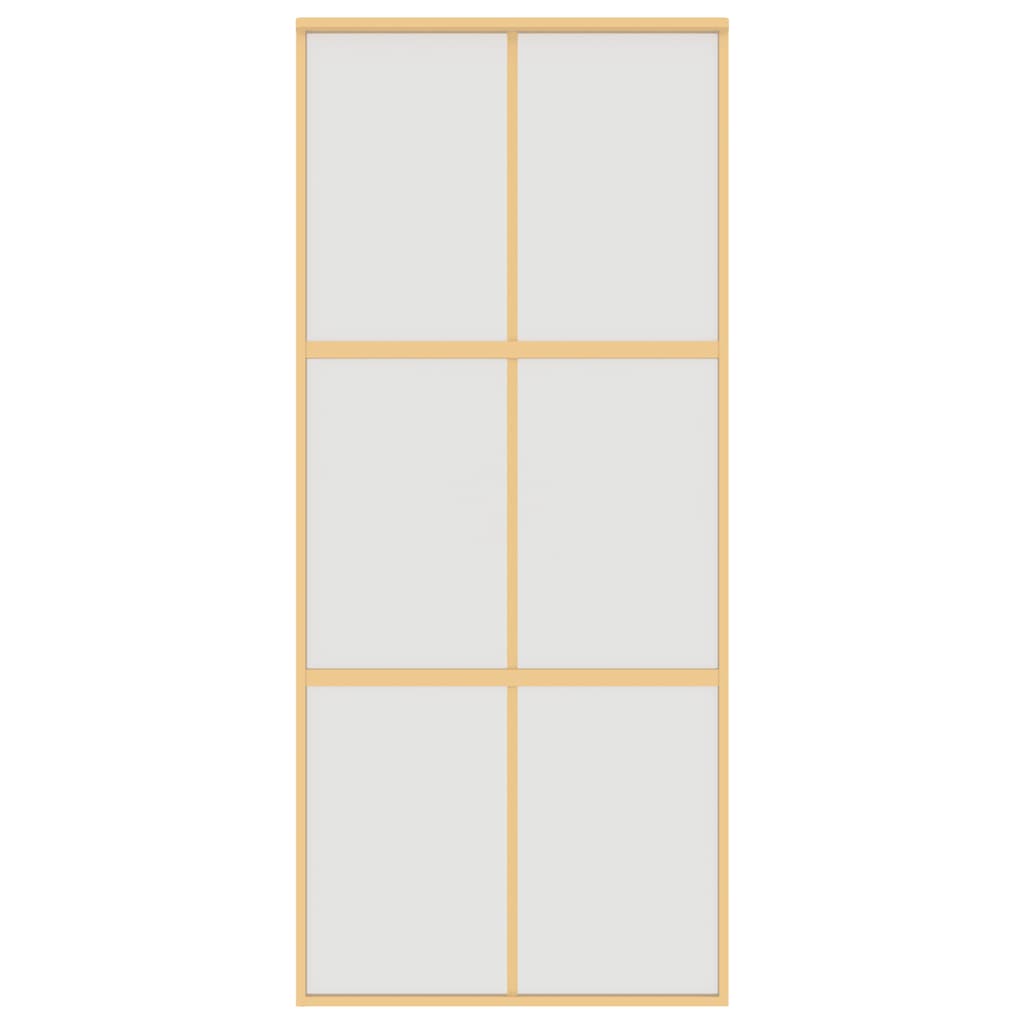 Ușă glisantă, auriu, 90x205 cm, sticlă ESG mată și aluminiu