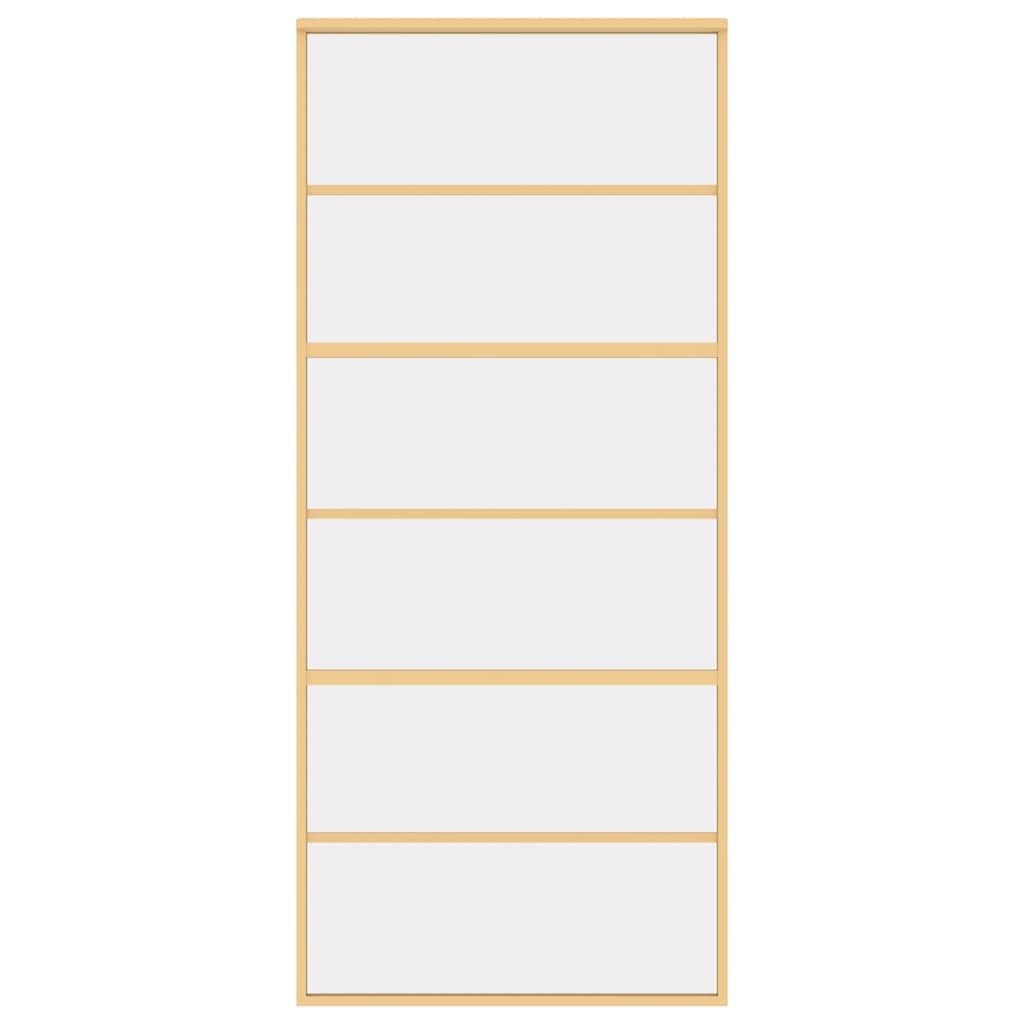 Ușă glisantă, auriu, 90x205 cm, sticlă ESG mată și aluminiu