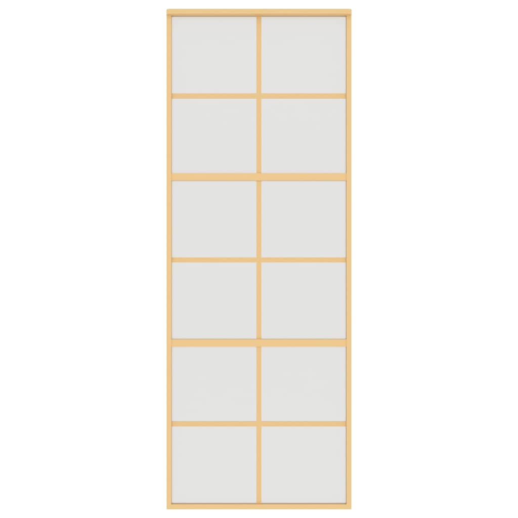Ușă glisantă, auriu, 76x205 cm, sticlă ESG mată și aluminiu