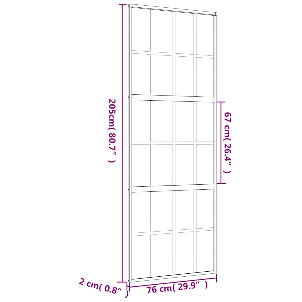 Ușă glisantă auriu 76x205 cm sticlă ESG transparentă/aluminiu