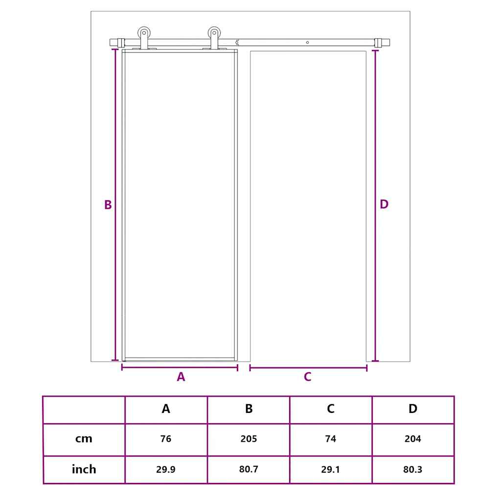 Ușă glisantă auriu 76x205 cm sticlă ESG transparentă/aluminiu