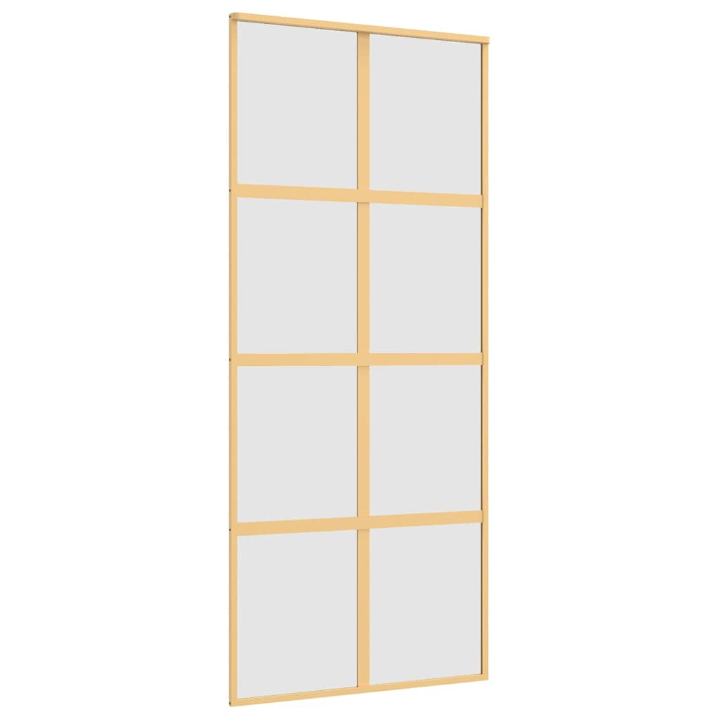 Ușă glisantă, auriu, 90x205 cm, sticlă ESG mată și aluminiu
