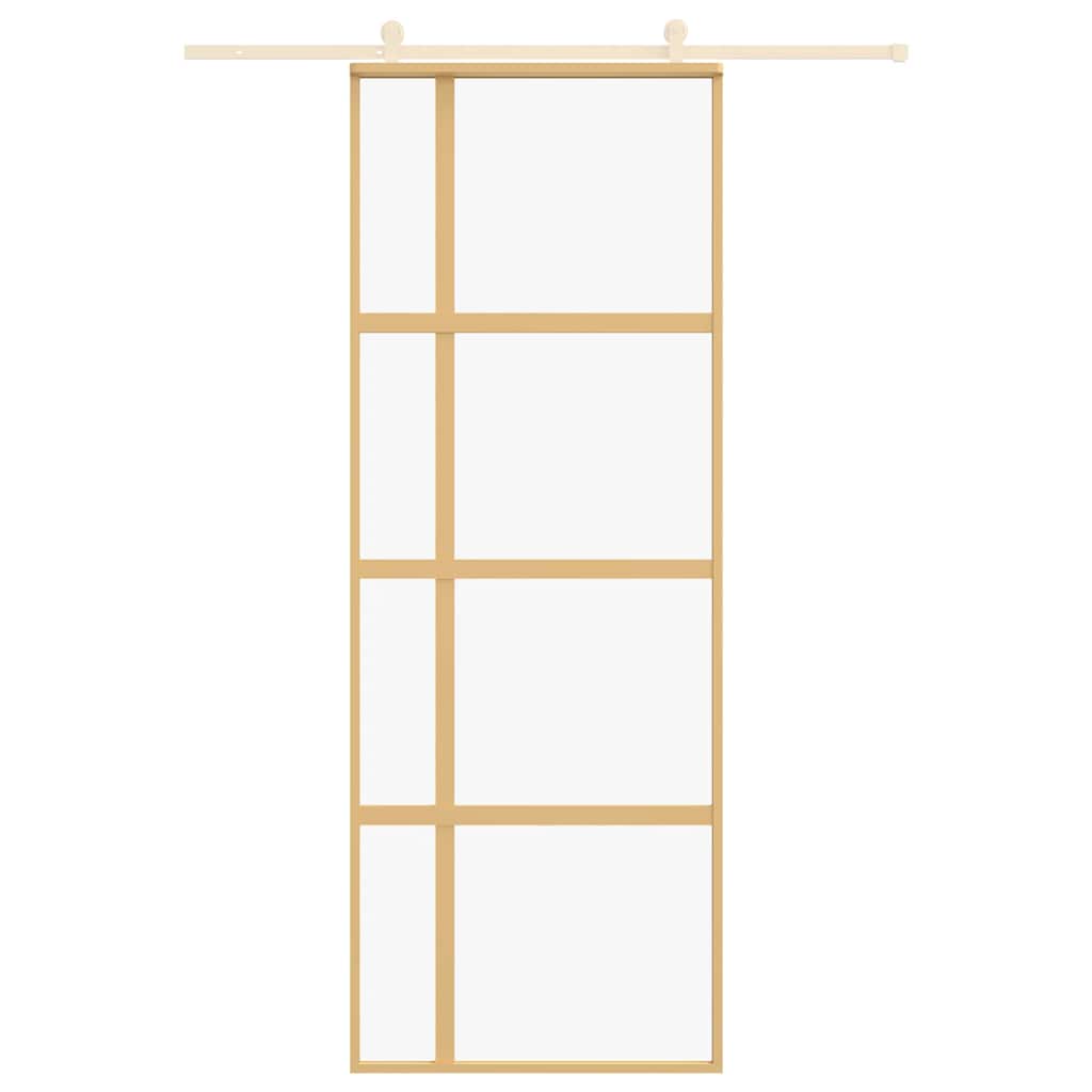 Ușă glisantă auriu 76x205 cm sticlă ESG transparentă/aluminiu