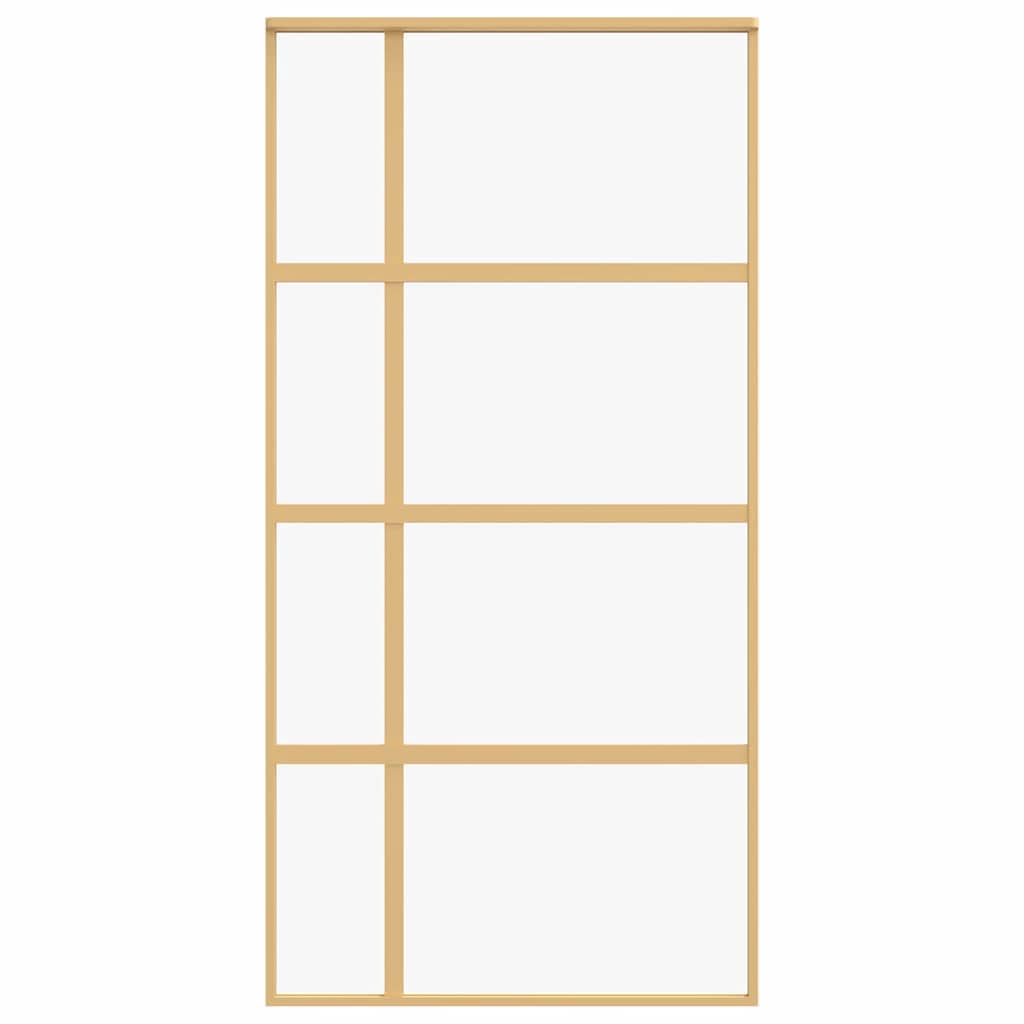 Ușă glisantă, auriu, 102,5x205 cm, sticlă ESG mată și aluminiu