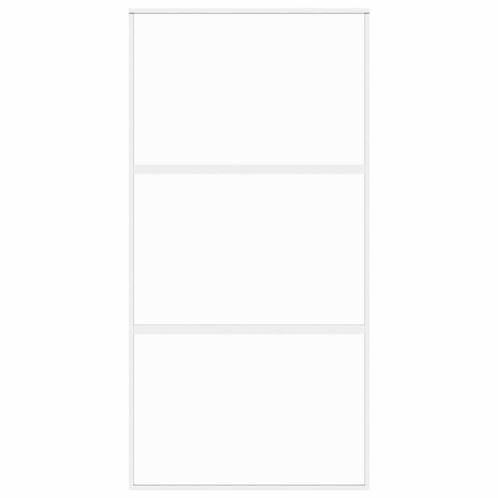 Ușă glisantă, alb, 102,5x205 cm, sticlă securizată/aluminiu