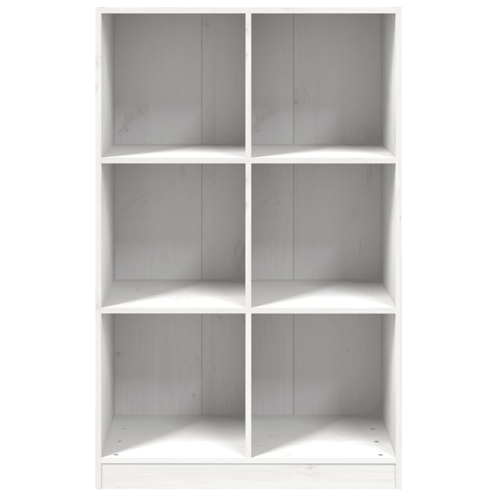 Bibliotecă, alb, 70x33x110 cm, lemn masiv de pin